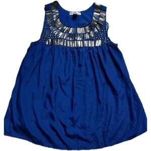 Women's Navy Sleeveless Top by Kenar, Size Small